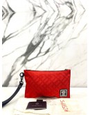 VERSACE FABRIC SLIM POUCH IN RED