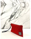 VERSACE FABRIC SLIM POUCH IN RED