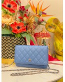 (LIKE NEW) 2021 CHANEL WOC WALLET ON CHAIN CAVIAR LEATHER FULL SET