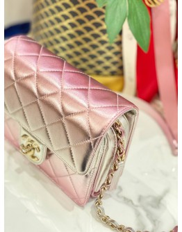 2022 CHANEL GRADIENT METALLIC IRIDESCENT LIMITED EDITION FLAP BAG MICROCHIP