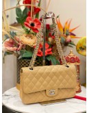 CHANEL CLASSIC MEDIUM DOUBLE FLAP SILVER CHAIN BAG