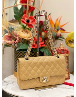CHANEL CLASSIC MEDIUM DOUBLE FLAP SILVER CHAIN BAG