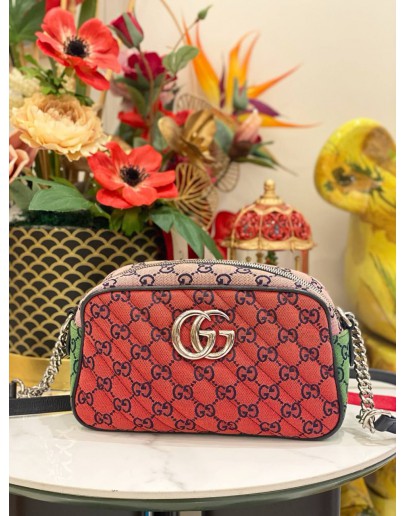 (LIKE NEW) GUCCI MONOGRAM MULTICOLOR QUILTED CANVAS CAMERA BAG FULL SET