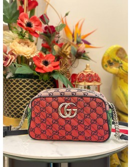 (LIKE NEW) GUCCI MONOGRAM MULTICOLOR QUILTED CANVAS CAMERA BAG FULL SET