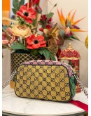 (LIKE NEW) GUCCI MONOGRAM MULTICOLOR QUILTED CANVAS CAMERA BAG FULL SET