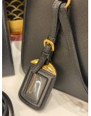 (LIKE NEW) PRADA BLACK SAFFIANO LUX LEATHER MINI GALLIERA DOUBLE ZIP TOTE BAG WITH STRAP