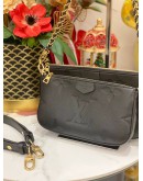 (LIKE NEW) 2024 LOUIS VUITTON MULTI POCHETTE ACCESSOIRES BI-COLOR CARAMEL BLACK MONOGRAM EMPREINTE LEATHER SHOULDER BAG