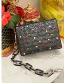 (LIKE NEW) MICROCHIP LOUIS VUITTON COUSSIN BB MONOGRAM EMBOSSED CRYSTAL EMBELLISHED IN BLACK -FULL SET-