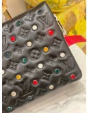 (LIKE NEW) MICROCHIP LOUIS VUITTON COUSSIN BB MONOGRAM EMBOSSED CRYSTAL EMBELLISHED IN BLACK -FULL SET-