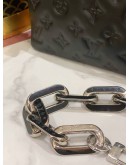 (LIKE NEW) MICROCHIP LOUIS VUITTON COUSSIN BB MONOGRAM EMBOSSED CRYSTAL EMBELLISHED IN BLACK -FULL SET-