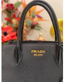(LIKE NEW) PRADA BLACK SAFFIANO LEATHER SHOULDER BAG WITH STRAP