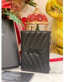 (LIKE NEW) 2021 YSL SAINT LAURENT GRAIN DE POUDRE MATELASSE CHEVRON SMALL WALLET FULL SET