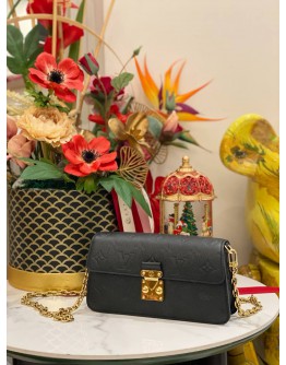 (LIKE NEW) 2024 LOUIS VUITTON METIS WALLET ON CHAIN IN BLACK MONOGRAM EMPREINTE LEATHER FULL SET
