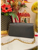 (LIKE NEW) 2024 LOUIS VUITTON METIS WALLET ON CHAIN IN BLACK MONOGRAM EMPREINTE LEATHER FULL SET