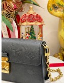 (LIKE NEW) 2024 LOUIS VUITTON METIS WALLET ON CHAIN IN BLACK MONOGRAM EMPREINTE LEATHER FULL SET
