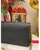 (LIKE NEW) 2024 LOUIS VUITTON METIS WALLET ON CHAIN IN BLACK MONOGRAM EMPREINTE LEATHER FULL SET