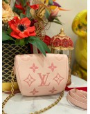 (LIKE NEW) 2023 MICROCHIP LOUIS VUITTON MINI BUMBAG IN GRADIENT PINK MONOGRAM EMPREINTE LEATHER FULL SET
