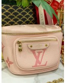 (LIKE NEW) 2023 MICROCHIP LOUIS VUITTON MINI BUMBAG IN GRADIENT PINK MONOGRAM EMPREINTE LEATHER FULL SET