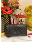 CHANEL CLASSIC ZIPPED LONG WALLET IN BLACK CAVIAR LEATHER GHW
