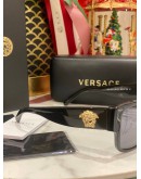 (LIKE NEW) VERSACE GOLD MEDUSA BLACK SQUARE SUNGLASSES FULL SET