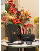 (LIKE NEW) VERSACE GOLD MEDUSA BLACK SQUARE SUNGLASSES FULL SET