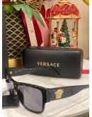 (LIKE NEW) VERSACE GOLD MEDUSA BLACK SQUARE SUNGLASSES FULL SET