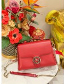 (LIKE NEW) GUCCI SOHO INTERLOCKING RED CHAIN BAG 