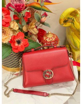 (LIKE NEW) GUCCI SOHO INTERLOCKING RED CHAIN BAG 