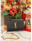 (LIKE NEW) YSL YVES SAINT KATE MEDIUM CROSSBODY BAG IN BLACK GRAINED CALFSKIN LEATHER
