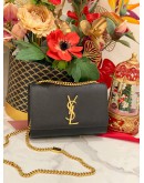 (LIKE NEW) YSL YVES SAINT KATE MEDIUM CROSSBODY BAG IN BLACK GRAINED CALFSKIN LEATHER