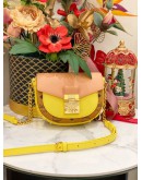 (LIKE NEW) 2021 MCM TRACY HALF MOON CROSSBODY BAG IN VISETOS CANVAS LEATHER COLOR BLOCK