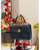 (LIKE NEW) CHANEL TRENDY BLACK CC CHEVRON LEATHER FLAP BAG FULL SET