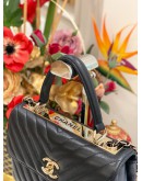 (LIKE NEW) CHANEL TRENDY BLACK CC CHEVRON LEATHER FLAP BAG FULL SET