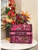 (LIKE NEW) 2023 CHRISTIAN DIOR EMBROIDERED TOILE DE JOUY VOYAGE BOOK SMALL TOTE BAG 