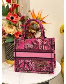 (LIKE NEW) 2023 CHRISTIAN DIOR EMBROIDERED TOILE DE JOUY VOYAGE BOOK SMALL TOTE BAG 