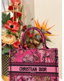 (LIKE NEW) 2023 CHRISTIAN DIOR EMBROIDERED TOILE DE JOUY VOYAGE BOOK SMALL TOTE BAG 