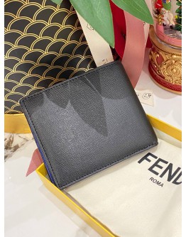 FENDI ELITE MONSTER EYES INLAY BI-FOLD WALLET IN BLACK FULL SET