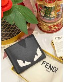 FENDI ELITE MONSTER EYES INLAY BI-FOLD WALLET IN BLACK FULL SET