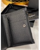 (LIKE NEW) 2021 YSL SAINT LAURENT GRAIN DE POUDRE MATELASSE CHEVRON SMALL WALLET FULL SET