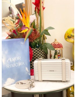 (LIKE NEW) CHRISTIAN DIOR X RIMOWA ALUMINIUM PERSONAL CLUTCH ON STRAP CROSSBODY BAG FULL SET