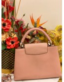 MICROCHIP LOUIS VUITTON CAPUCINES MM IN BEIGE PINK TAURILLON LEATHER FULL SET