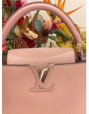 MICROCHIP LOUIS VUITTON CAPUCINES MM IN BEIGE PINK TAURILLON LEATHER FULL SET
