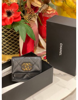(LIKE NEW) 2020 CHANEL 19 FLAP COIN PURSE WITH CHAIN 