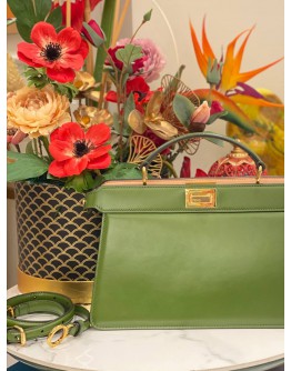 FENDI PEEKABOO ISEEU EAST-WEST TOP HANDLE NAPPA LEATHER BAG 