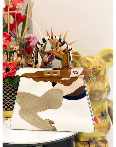 (LIKE NEW) FENDI PEEKABOO WHITE INLAY STOCKING GIRL 