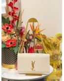2022 YSL SAINT LAURENT CREAM MEDIUM KATE GOLD CHAIN BAG 