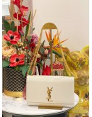 2022 YSL SAINT LAURENT CREAM MEDIUM KATE GOLD CHAIN BAG 