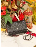 YEAR 2017 CHANEL CAVIAR LEATHER WALLET ON CHAIN