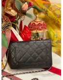 YEAR 2017 CHANEL CAVIAR LEATHER WALLET ON CHAIN