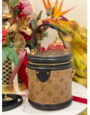 (LIKE NEW) LOUIS VUITTON CANNES IN BROWN MONOGRAM REVERSE CANVAS & BLACK CALF LEATHER